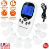 Electric Muscle Stimulator Dual Channels Pulse Massager Pain Relief Therapy Tens Device with Electrode Pads Wires