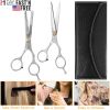 Professional Hair Cutting Scissors Set Hairdressing Salon Barber Shears Scissors w/ PU Leather Case