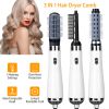 3 In 1 Hot Air Brush One-Step Hair Dryer Comb 3 Interchangeable Brush Combs Volumizer Hair Curler Straightener 66.93in Rotatable Cable w/ 3 Heating Ad