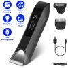 2 In 1 Electric Body Trimmer for Men Cordless Beard Groin Ball Pubic Hair Shaver IPX7 Waterproof Razor with LED Light LCD Display Guard Comb Shaving H