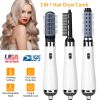 3 In 1 Hot Air Brush One-Step Hair Dryer Comb 3 Interchangeable Brush Combs Volumizer Hair Curler Straightener 66.93in Rotatable Cable w/ 3 Heating Ad