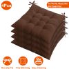 4Pcs Chair Cushion Pads Pillow 15.75x15.75x2.37in Soft Tie On Square Sitting Mats For Home Office Car Sitting Travel