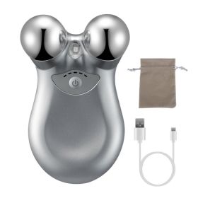1Pc Micro-current Face Massager Rechargeable Face Neck Roller Intelligent Facial Massager With 5 Gears For Skin Tightening Skin Lifting Wrinkle R (Option: Grey)