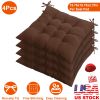 4Pcs Chair Cushion Pads Pillow 15.75x15.75x2.37in Soft Tie On Square Sitting Mats For Home Office Car Sitting Travel