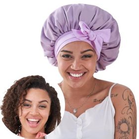 Silk Bonnet For Sleeping Women, Satin Hair Bonnet For Sleeping For Wavy Curly Natural Hair Women Men - Red (Option: Red)
